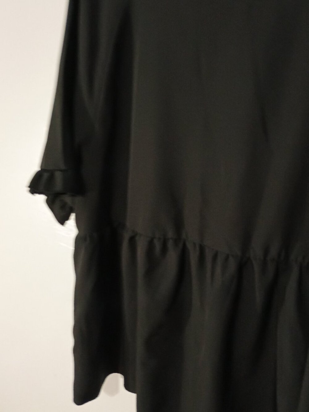 SHEIN Curve 3XL Black Peplum Babydoll Blouse Ruffle Sleeve Round Neck Top Plus S - Picture 5 of 7